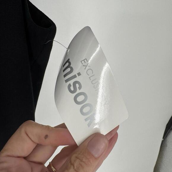 Exclusively Misook dress womens petite medium PM black blue colorblock career - Picture 2 of 6